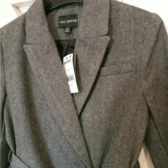 Next belted tweet jacket coat blazer size 6P US NWT - Picture 4 of 11